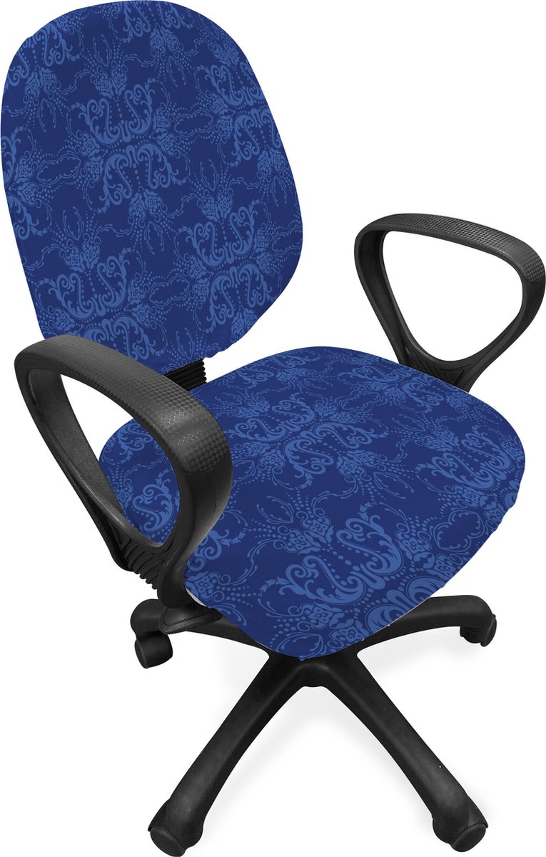 New Bed Damast Victoriaanse Barok Ornament Stoelhoes voor Bureaustoel, Rekbare en Wasbare Stoffen Hoes, Standaardmaat