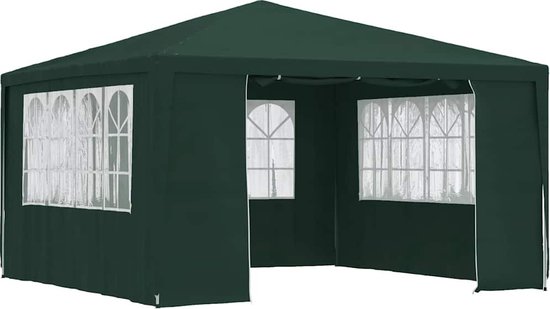 Tente de réception vidaXL - Tentes de Tentes de fête - Tente de réception - Tentes de réception - Tente de réception avec parois latérales professionnelle 90 g/m² 4 x 4 m Vert
