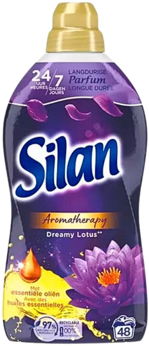 Silan Wasverzachter Aromatherapy – Dreamy Lotus – 48wasb./1,056L – Essentiële Oliën – Langdurige Parfum