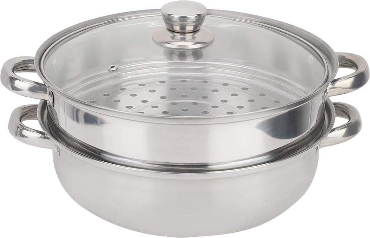 Image of 2-laags stalen stoompot - stoomboot pot met deksel .