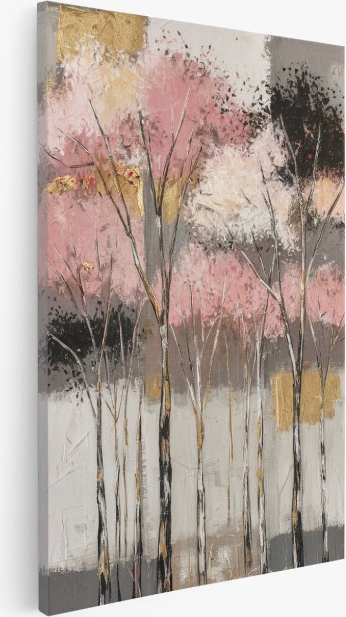 Saammp Canvas Schilderij - Bomen - Abstract - Bloemen - 40x60 - Foto op canvas - Wanddecoratie - Muurdecoratie Woonkamer - Kantoor Decoratie Multicolor