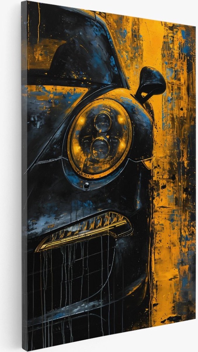 Saammp Canvas Schilderij - Abstract - Kunst - Auto - 75x100 - Foto op canvas - Wanddecoratie - Muurdecoratie Woonkamer - Slaapkamer decoratie - Canvas Print Multicolor