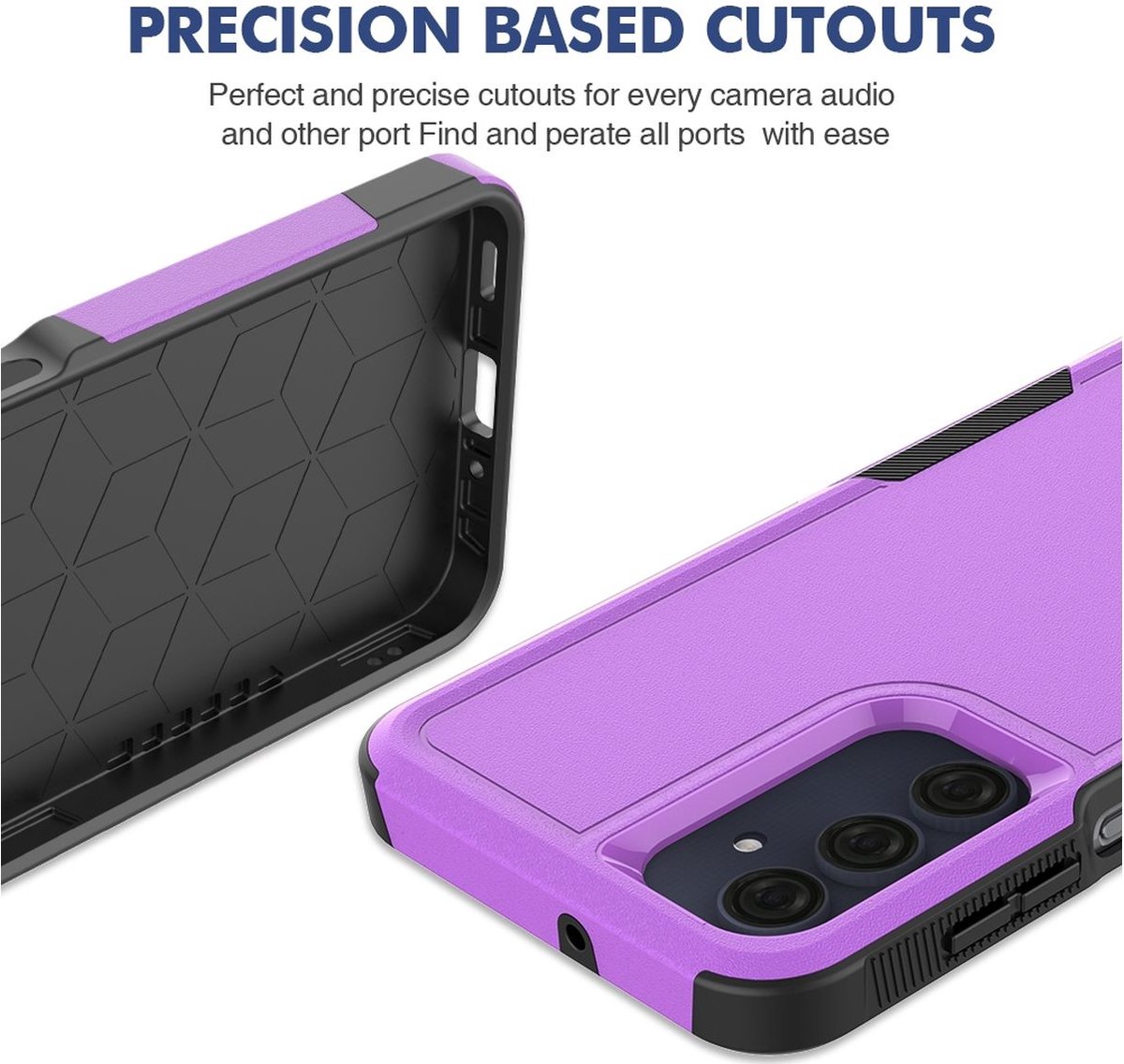 Mobigear Hoesje geschikt voor Samsung Galaxy A16 Telefoonhoesje Hardcase | Mobigear Heavy Armor Backcover Shockproof | Schokbestendig Galaxy A16 Telefoonhoesje | Anti Shock Proof - Paars