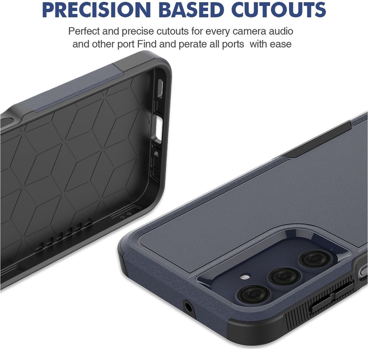 Mobigear Hoesje geschikt voor Samsung Galaxy A16 Telefoonhoesje Hardcase | Mobigear Heavy Armor Backcover Shockproof | Schokbestendig Galaxy A16 Telefoonhoesje | Anti Shock Proof - Donkerblauw