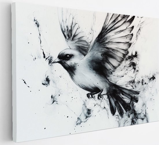 Tableau sur toile Saammp - Oiseau abstrait - Nature - Animaux - 120x80 - Photo sur toile - Décoration murale - Décoration murale Salon - Décoration chambre - Impression sur toile