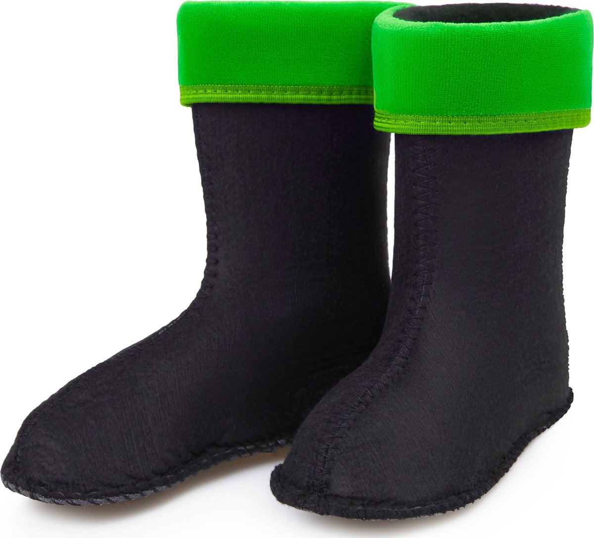 Ladeheid Sokken voor Regenlaarzen Modell LA-KL-EVA-Kids en KL050 – Fleecesokken – 27 – Groen - LA-KL-045