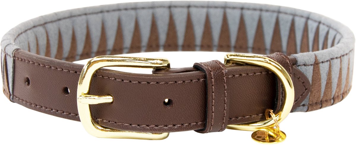 Kentucky Dogwear - Hondenhalsband Triangel - Bruin - Maat M/L - 58cm - Hondenriem