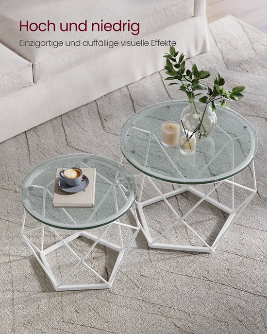 2-delige set woonkamertafels - salontafels - glazen tafels - gehard ...