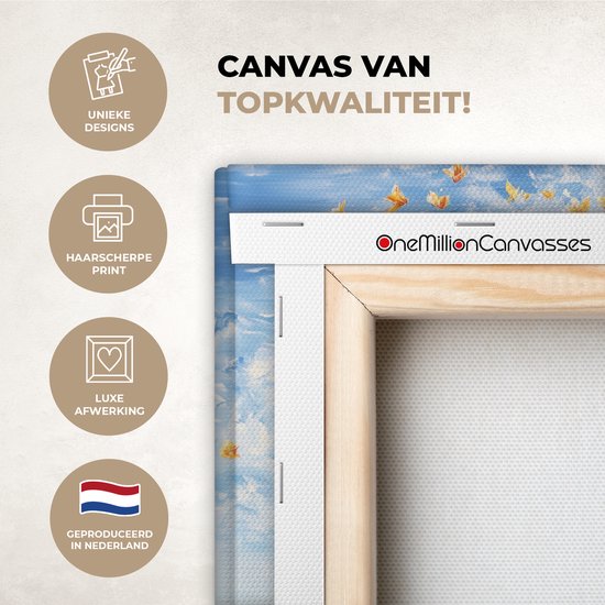 Tableau sur toile 20x20 cm - Décoration murale Arbre - Art - Saisons - Printemps - Automne - Décoration murale salon - Décoration chambre - Accessoires chambre - Peintures sur toile