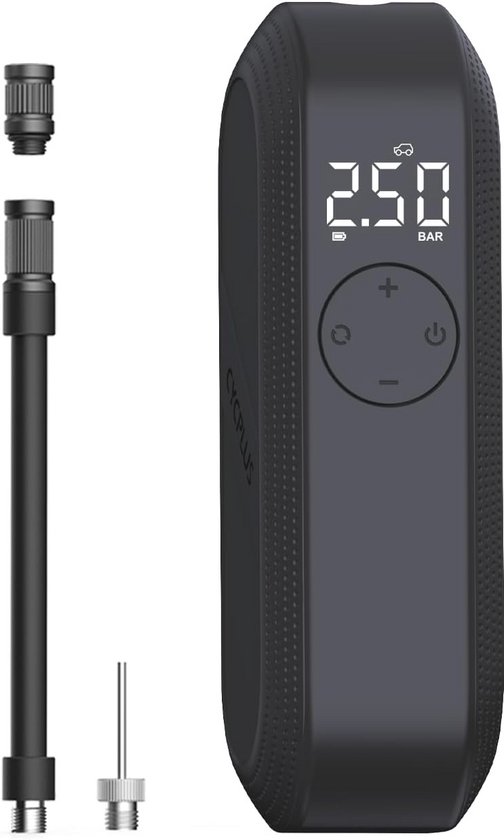 CYCPLUS 150 PSI bandenpomp Elektrische compressor Luchtpomp met oplaadbare Li-ion batterij Draagbare luchtcompressor voor auto's, motoren, ballen, zwemringen en alle fietsen-A3
