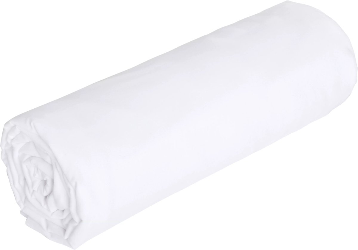 Vente-unique Hoeslaken in katoenperkal 80 draden/cm² - 90 x 190 cm - Instophoogte 30 cm - Wit - CHARMY van PALACIO
