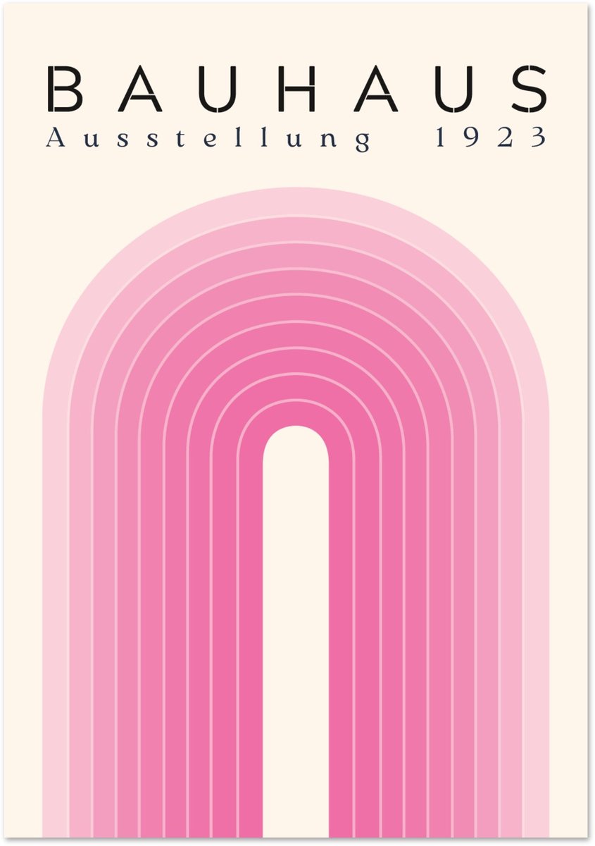 Bauhaus - Pink rainbow Poster 30x40 cm - exclusief lijst