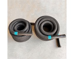 Aerobis Battle Rope Trainingstouw 30mm 15meter – Functioneel Trainingskoord voor Kracht en Uithoudingsvermogen – Duurzaam Polyester – Inclusief Bevestigingsset