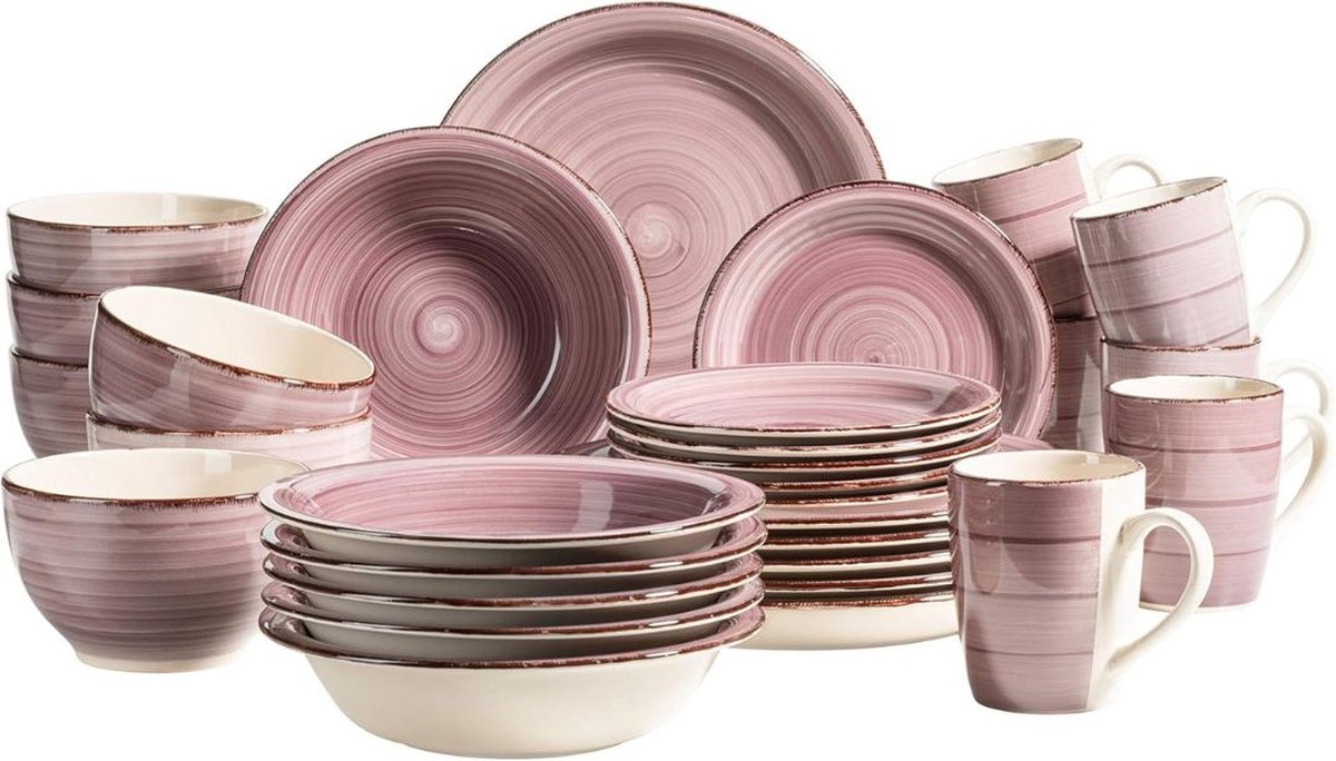 VELTRR® Serviesset 6 Persoons - Serviessets - Bordenset - Chique Bordenset - Porselein