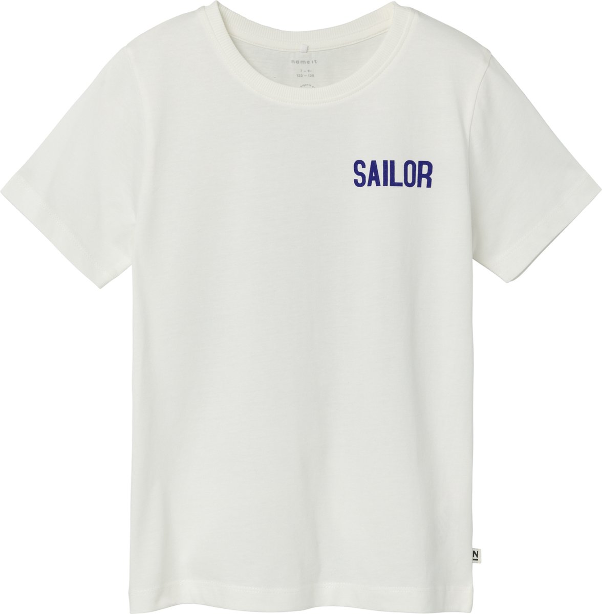 Name it t-shirt jongens - ecru - NKMfaliksen - maat 146/152