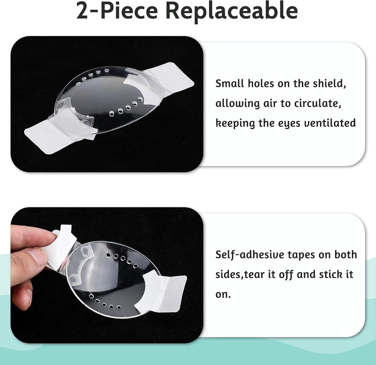 Lot 2 Cache-Œil Transparents Ventilés – Protection Post-Chirurgie Oculaire, Confort & Hygiène
