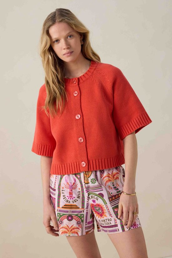 Sissy-Boy - Gilet en tricot rouge à manches courtes