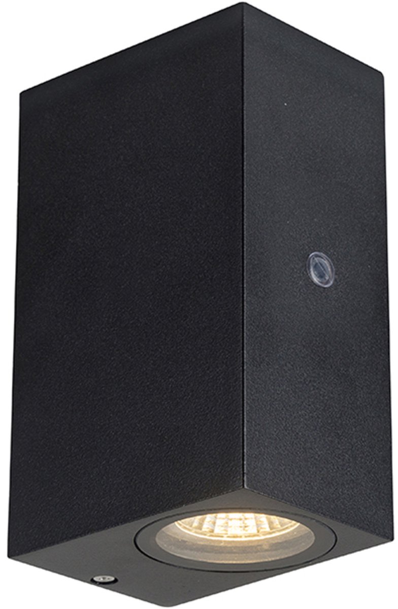 LED's Light LED Buitenlamp wandlamp dubbel met sensor - Avalon - IP44 - Zwart