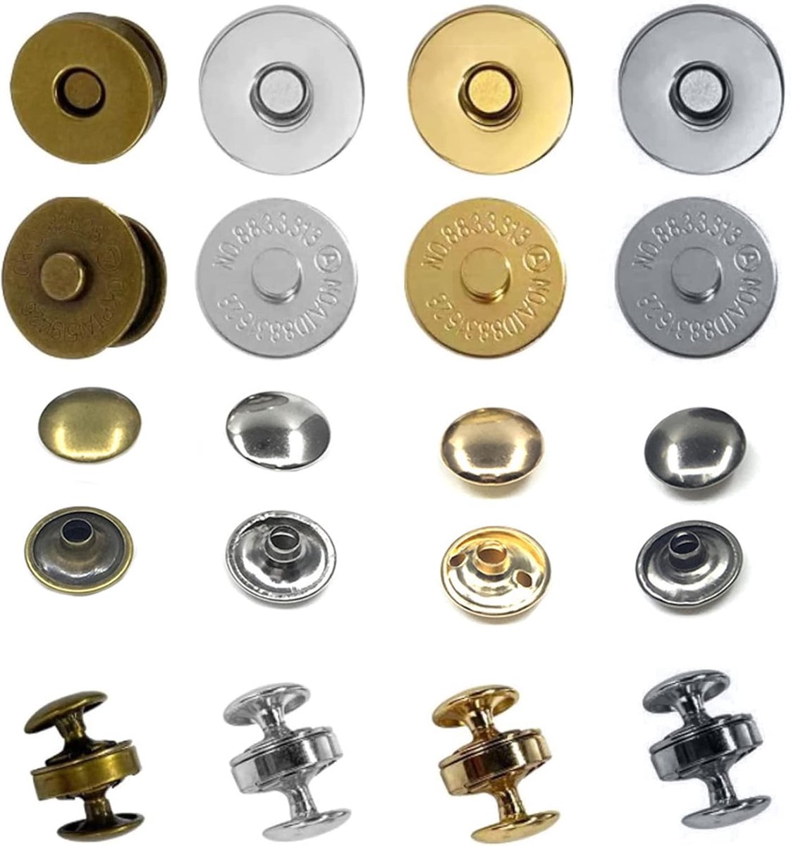 40 Sets Magnetische Knopen 18 mm voor Doe-Het-Zelf Kleding en Ambachten