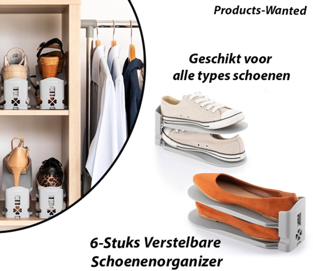 6-Stuks Verstelbare Schoenenorganizer