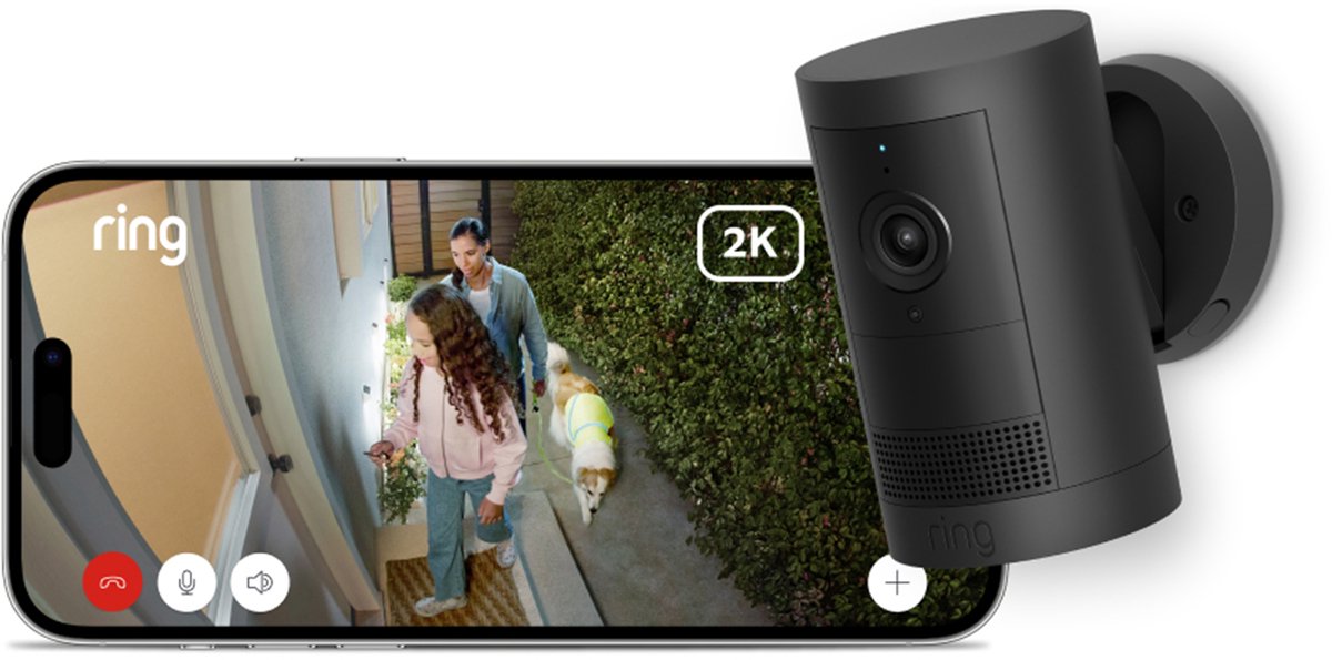 Afbeelding 2 van Ring Outdoor Camera Plus - batterij - zwart - buitencamera - 2k