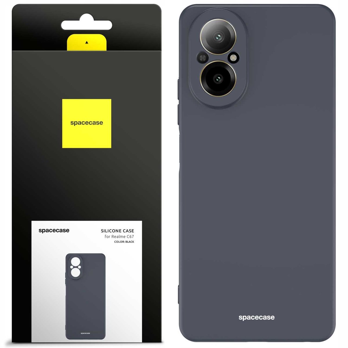 Spacecase Siliconen Hoesje Voor Realme C67 Zwarte Telefoon