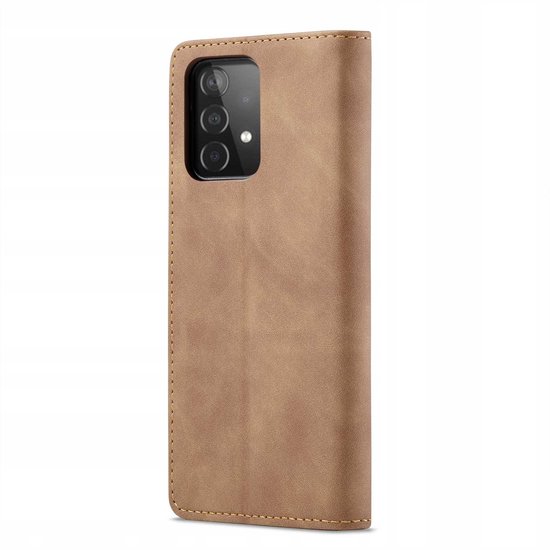 Étui portefeuille Spacecase pour Samsung Galaxy A52 5G, marron clair