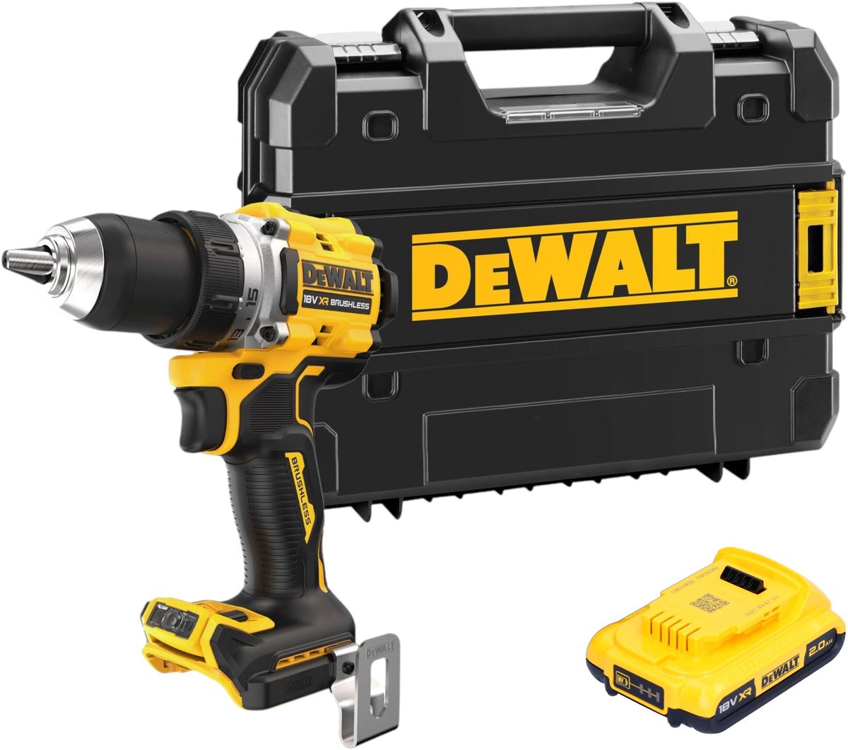 DeWalt DCD 800 NT accuboormachine 18 V 90 Nm borstelloos + 1x accu 2.0 Ah + TSTAK - zonder lader