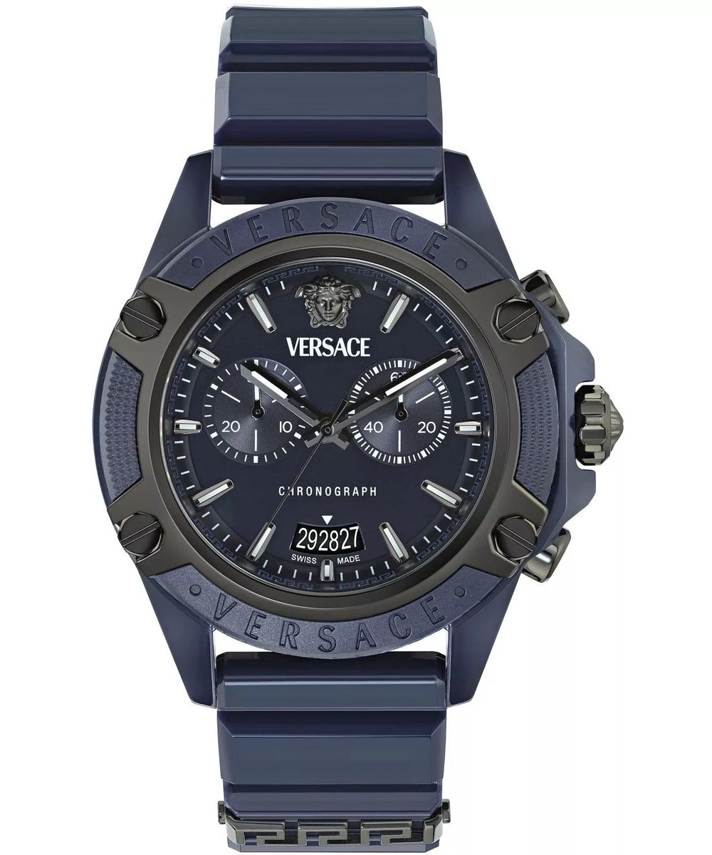 Versace Icon Active VE8P00624 Horloge - Kunststof - Blauw - Ø 44 mm