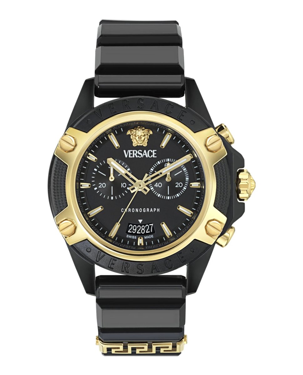 Versace Icon Active VE8P00724 Horloge - Kunststof - Zwart - Ø 44 mm