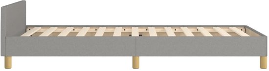 vidaXL Cadre de lit avec tête de lit Tissu Gris clair 100x200 cm - Cadre de lit avec tête de lit - Encadrements de lit avec têtes de lit - Lit - Meubles de couchage