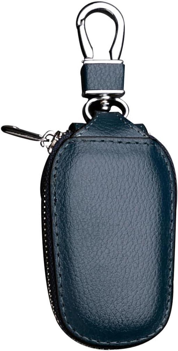 Echt leren autosleutel etui - sleutelsignaal bescherming - blauw .