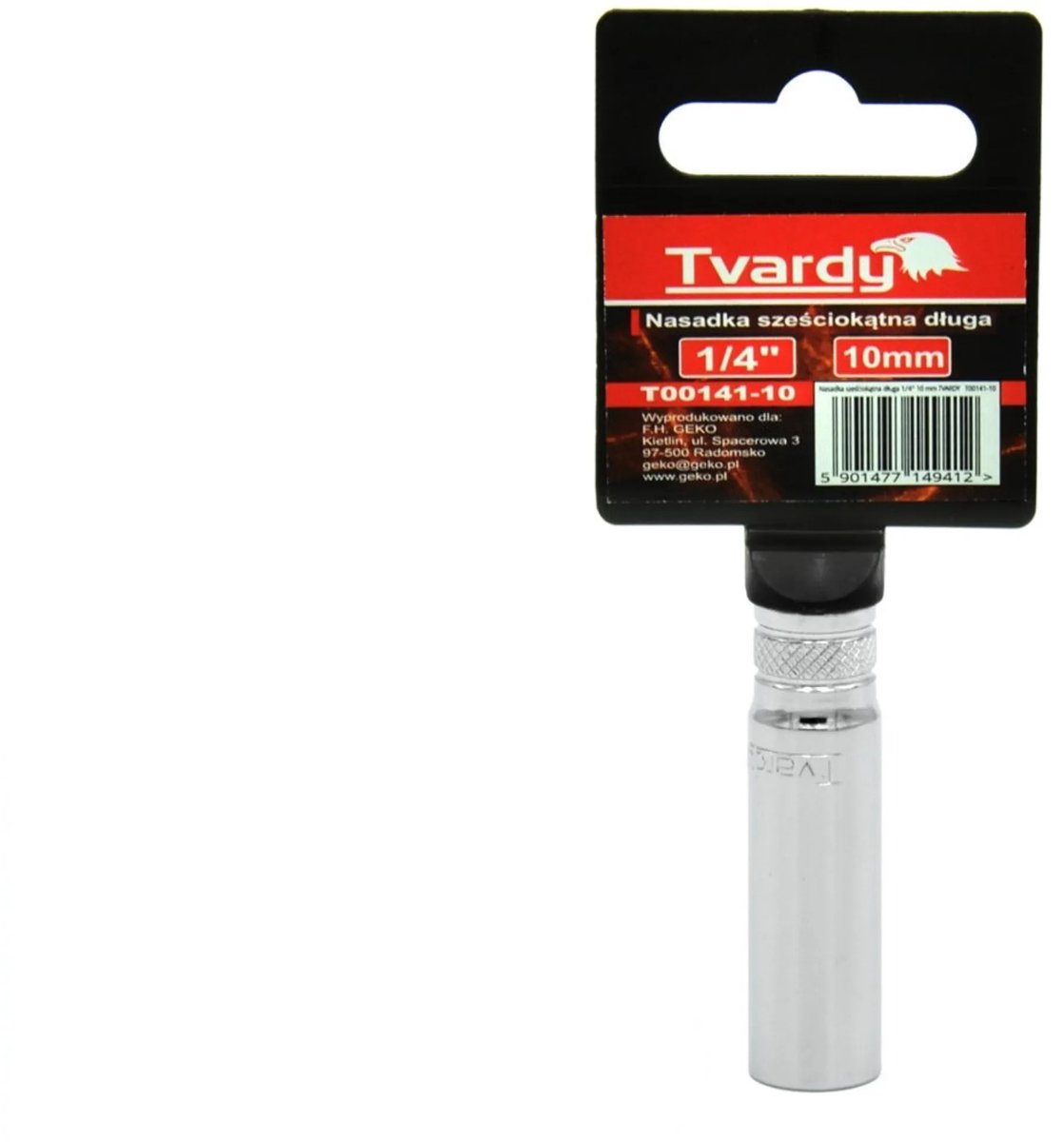 Tvardy Diepe dopsleutel - 6-kant - 10 mm - Extra grip - Chroom vanadium staal