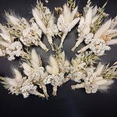 10 corsages de fleurs séchées aux couleurs naturelles et blanches - mariage - se marier - fête - corsage fleur - corsage de fleurs - corsage avec fleurs séchées