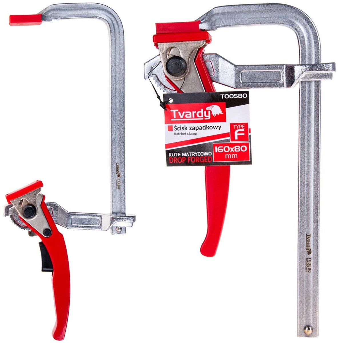 Tvardy Ratelsysteem houtklem - Gesmeed staal - 160x80 mm - 500 kg klemkracht