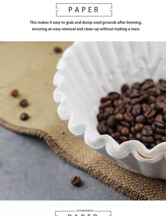 100 stuks kegelkoffiefilters, wegwerpbare natuurlijke papieren 100 stuks kegelkoffiefilters, wegwerpbare natuurlijke papieren