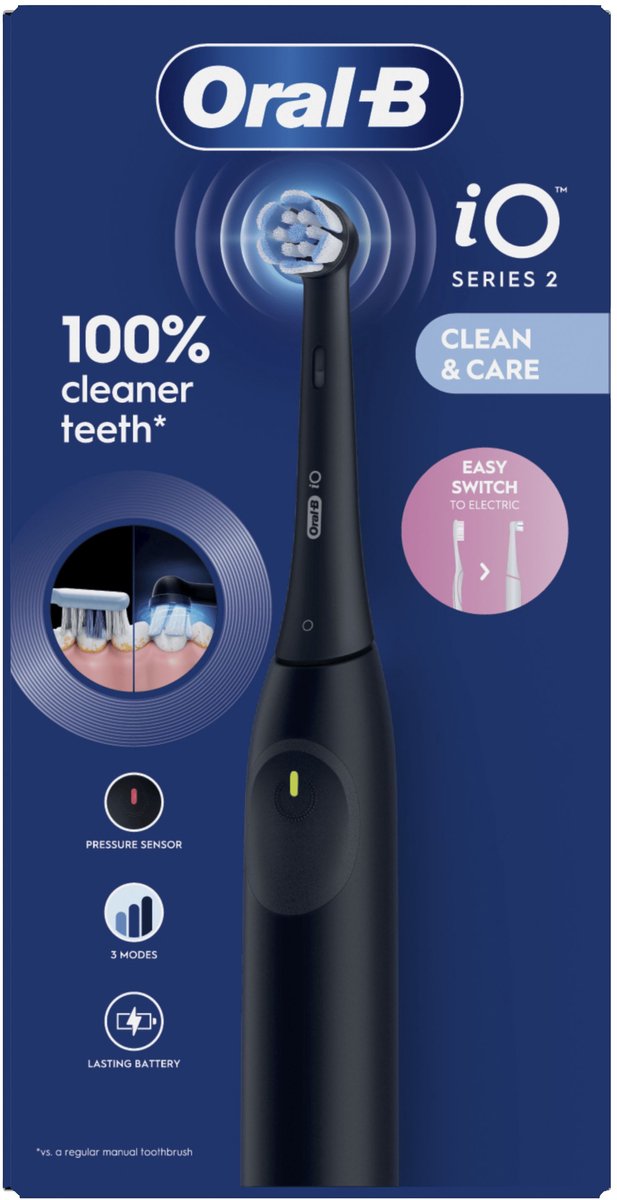 Afbeelding 2 van Oral-B iO2 Elektrische Tandenborstel - Night Black - 1 stuk