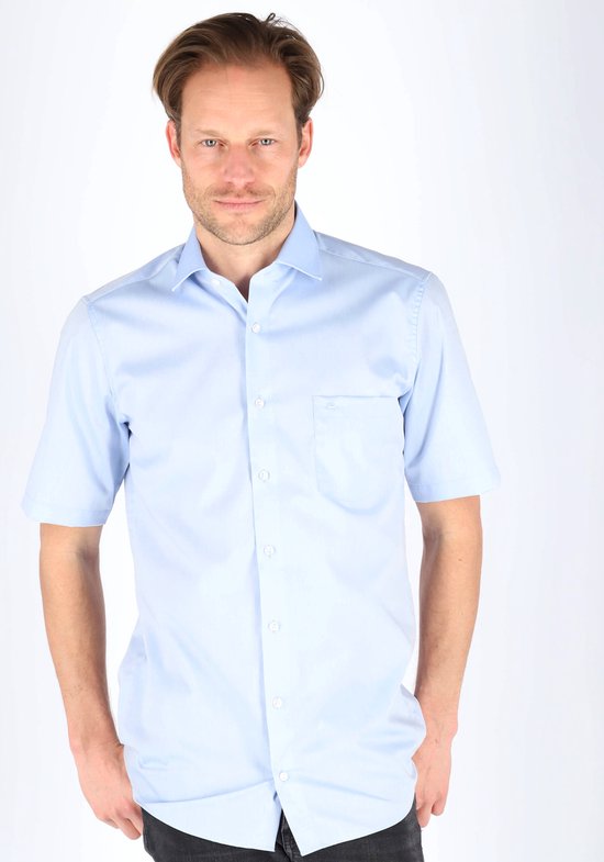 Casa Moda Chemise Uni Bleu Clair Manches Courtes Kent Modern Fit - 44