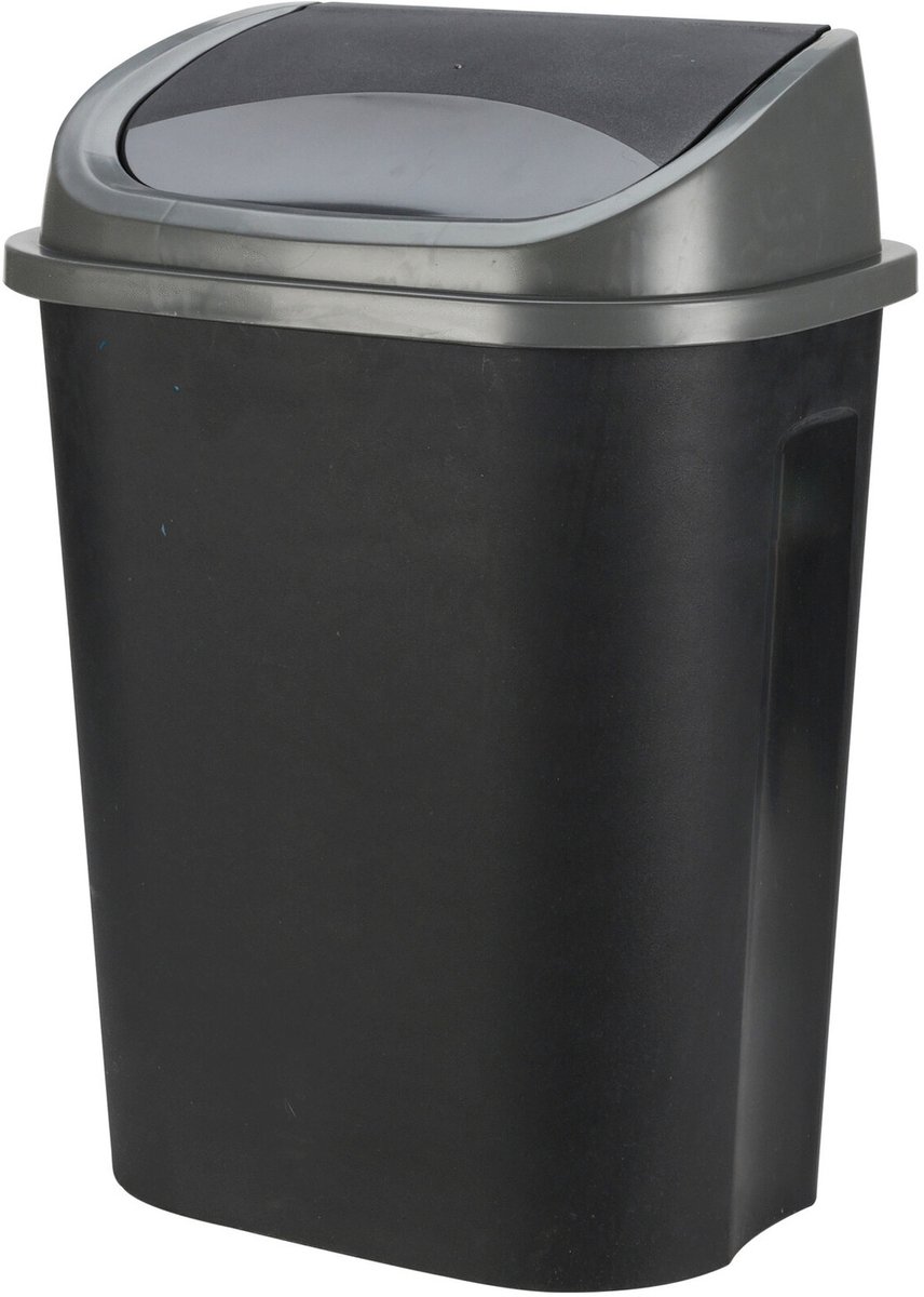 Afvalbak - Vuilbak - Grijs/Zwart - 50 l