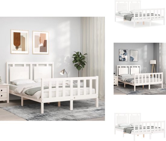 vidaXL Bedframe extra lang zonder matras massief grenenhout 140x210 cm