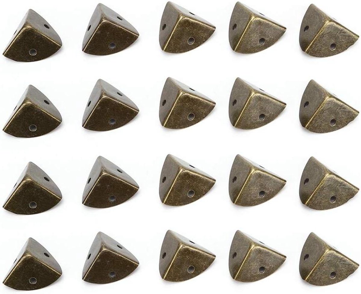 Image of 20st Case Corner 1 x 1inch Antique Box Protection Corner Edge Guard Bronze Corner Cover Edge Safety Guard for Furniture Decor[20 stuks]