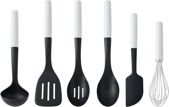 KitchenAid Keukengerei Set 6-Delig Nylon- Zilverkleurig Keukenhulpen Set - Wit
