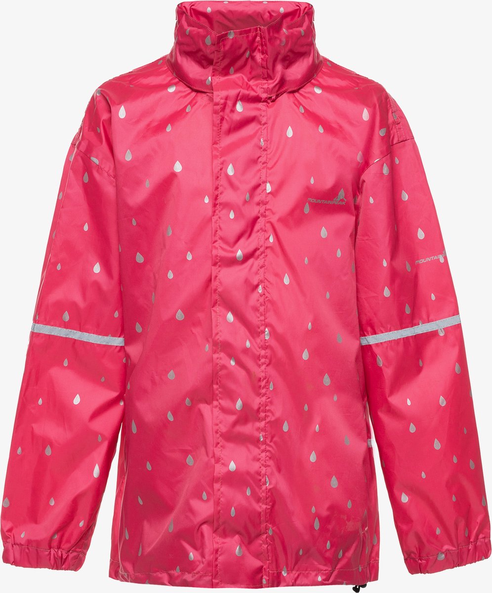 Mountain Peak kinder regenjas - Roze - Met capuchon - Ritssluiting - Maat 110/116