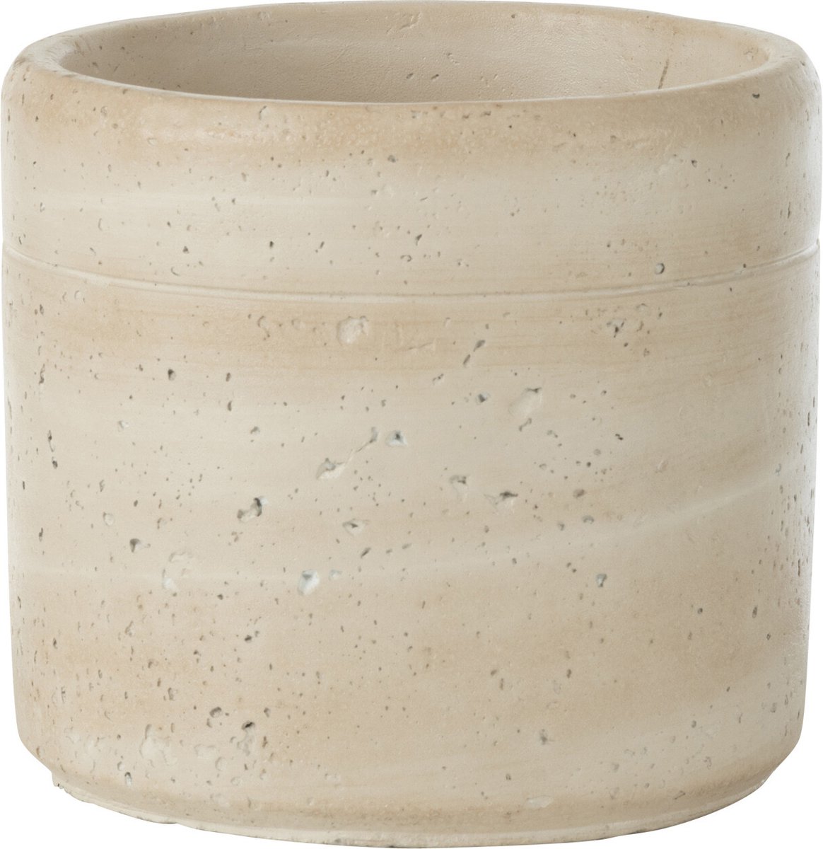 J-Line bloempot Olina Rond - cement - creme - medium - Ø 14 cm