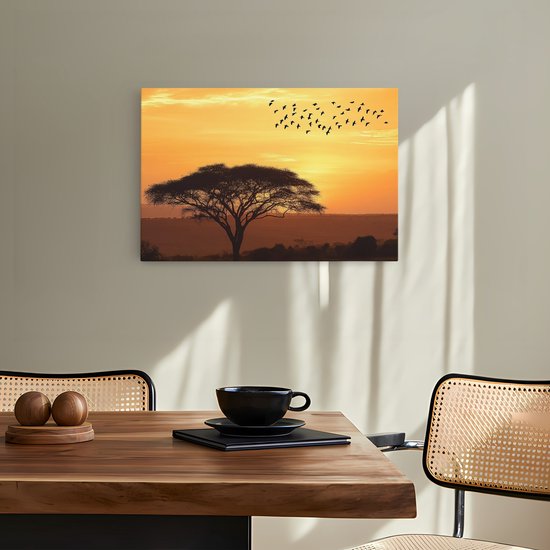 Tableau sur toile Saammp - Vogel dans un arbre - Animaux - Nature - 120x80 - Photo sur toile - Décoration murale - Décoration murale salon - Décoration chambre - Impression sur toile