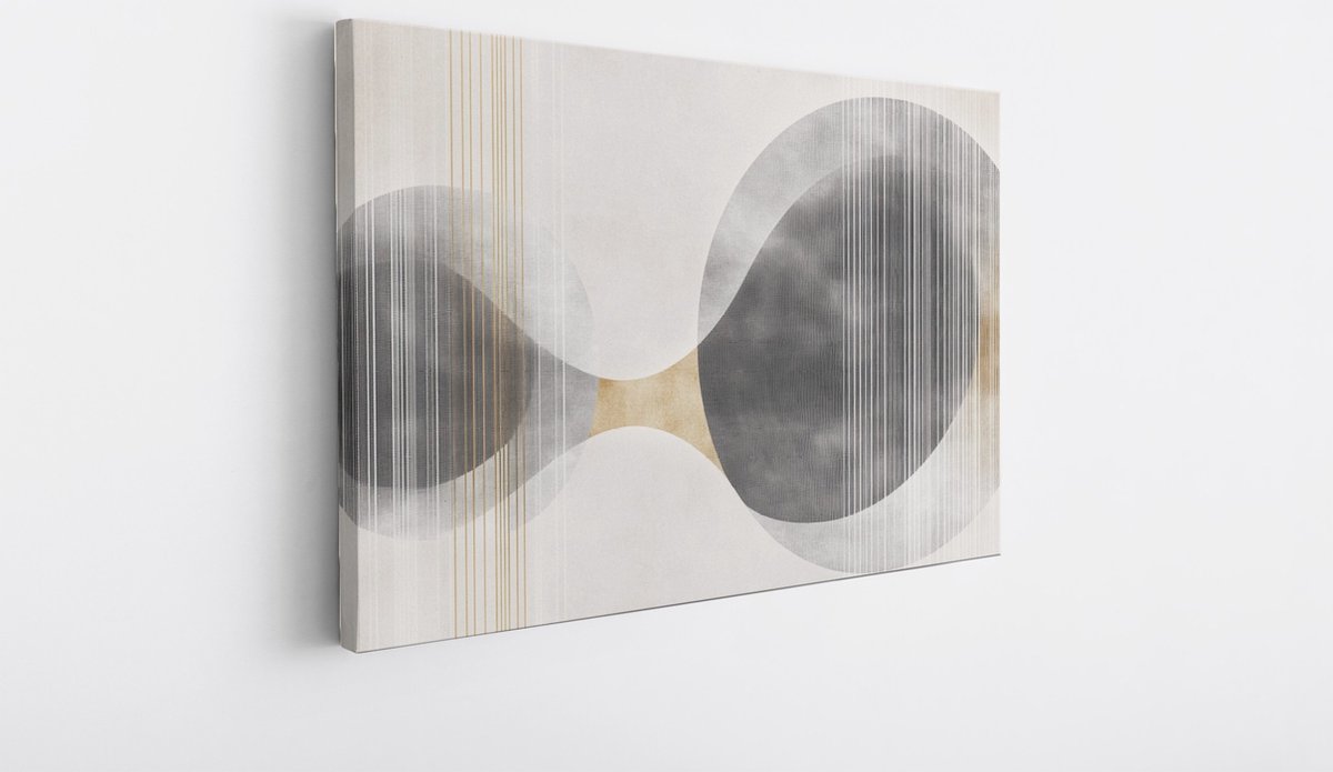 Saammp Canvas Schilderij - Vormen - Abstract - 90x60 - Foto op canvas - Wanddecoratie - Muurdecoratie Woonkamer - Slaapkamer decoratie - Canvas Print Multicolor