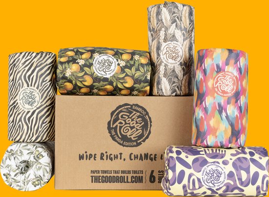 100% Bamboe Keukenpapier – 6 Rollen – Zonder Wikkel – The Good Roll
