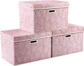 Inovra ® Opvouwbare Grote Opbergdozen met Deksel en Handige Handgrepen voor Slaapkamer en Kast