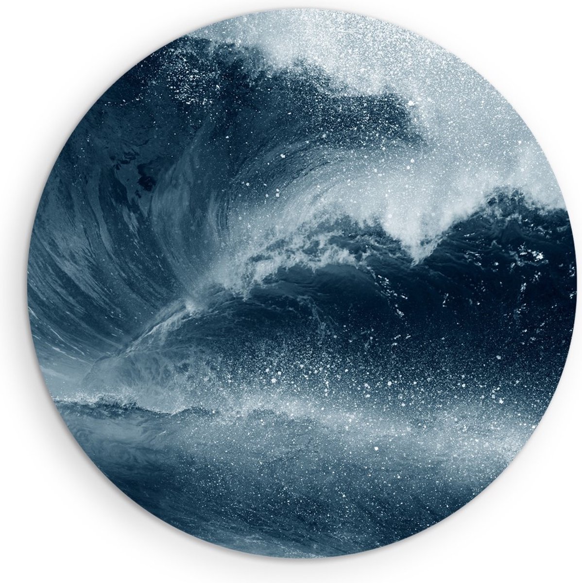 Saammp Forex Muurcirkel - Grote Golfen - Landschap - Natuur - Ø 90 - Wandcirkel - Wanddecoratie Cirkel - Muurdecoratie Woonkamer - Slaapkamer decoratie - Rond Schilderij