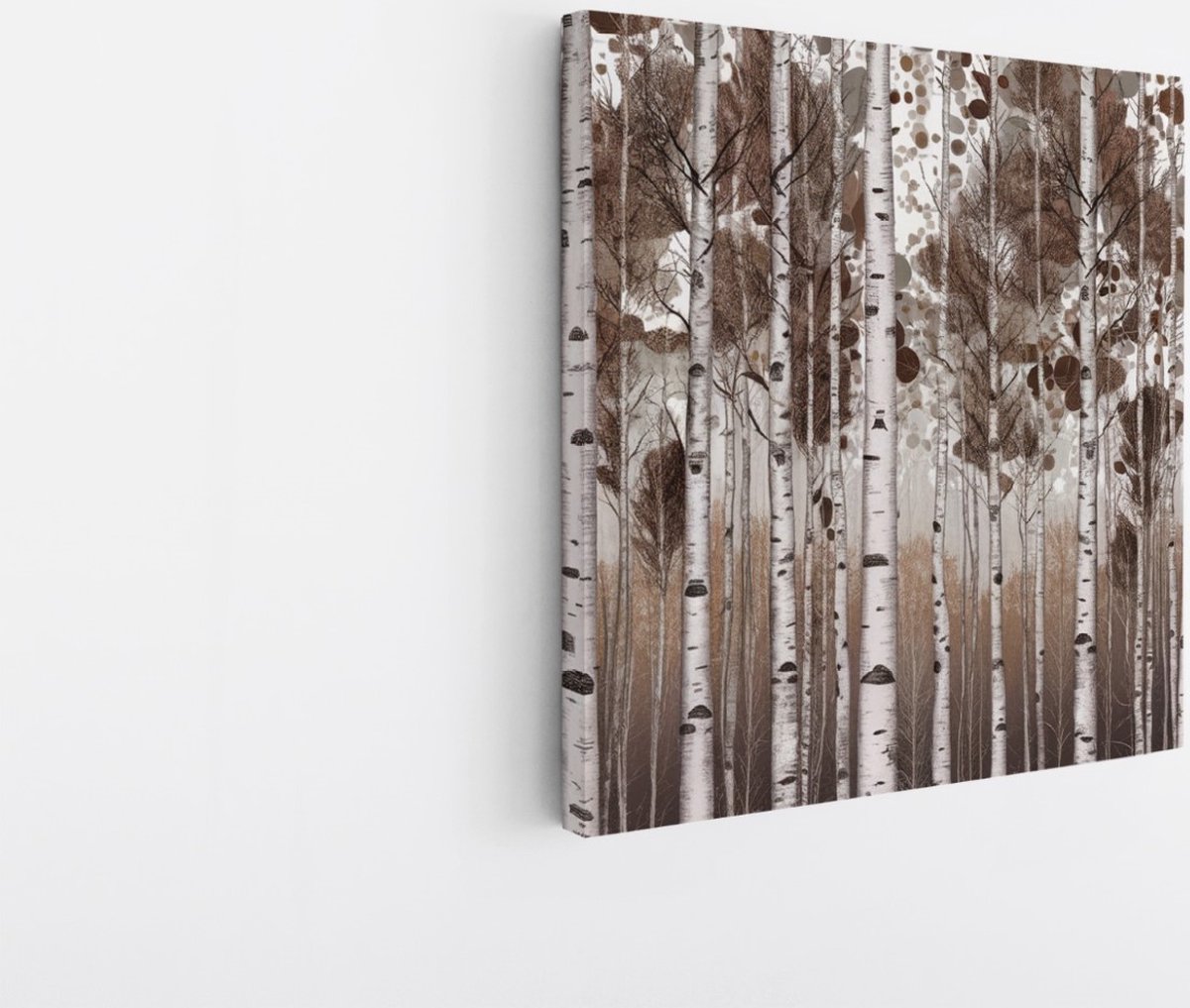 Saammp Canvas Schilderij - Abstracte Bomen - Bruin - Landschap - Natuur - 30x30 - Foto op canvas - Wanddecoratie - Muurdecoratie Woonkamer - Slaapkamer decoratie - Canvas Print Multicolor